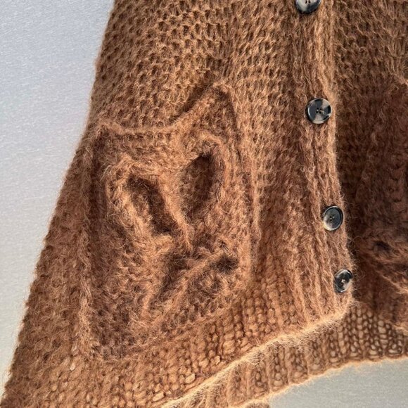 Loewe Anagram Brown Cardigan in Mohair - Picture 9 of 12